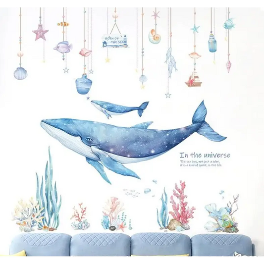Stickers décors marins et baleine - kidyhome