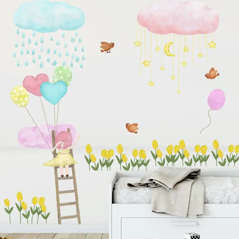 stickers fille et papillons - kidyhome