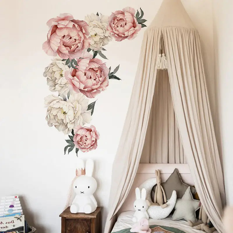 stickers grosse fleurs décoration chambre d'enfant bohème – kidyhome