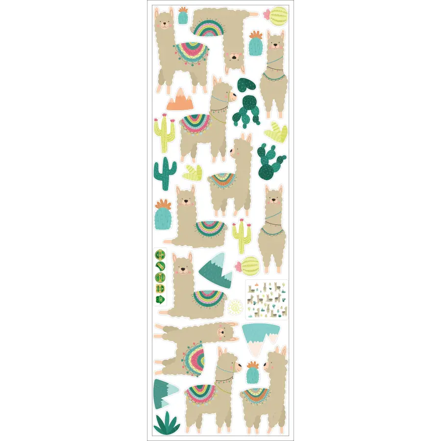 Stickers lamas Alpaga cactus - kidyhome