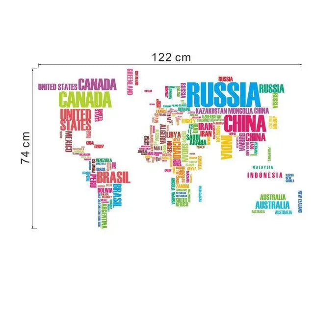 stickers muraux carte du monde avec des animaux - kidyhome