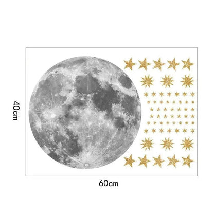 stickers système solaire lune et étoiles - kidyhome
