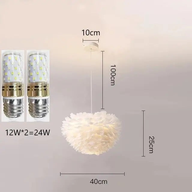 suspension lampe plumes Led - kidyhome