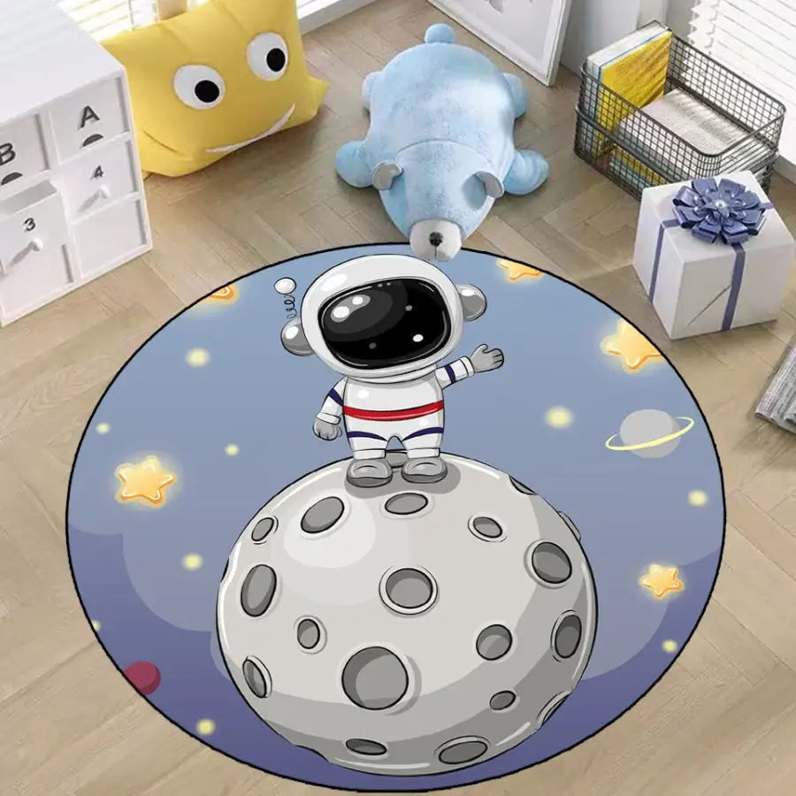 tapis rond sur le thème de l'espace - kidyhome