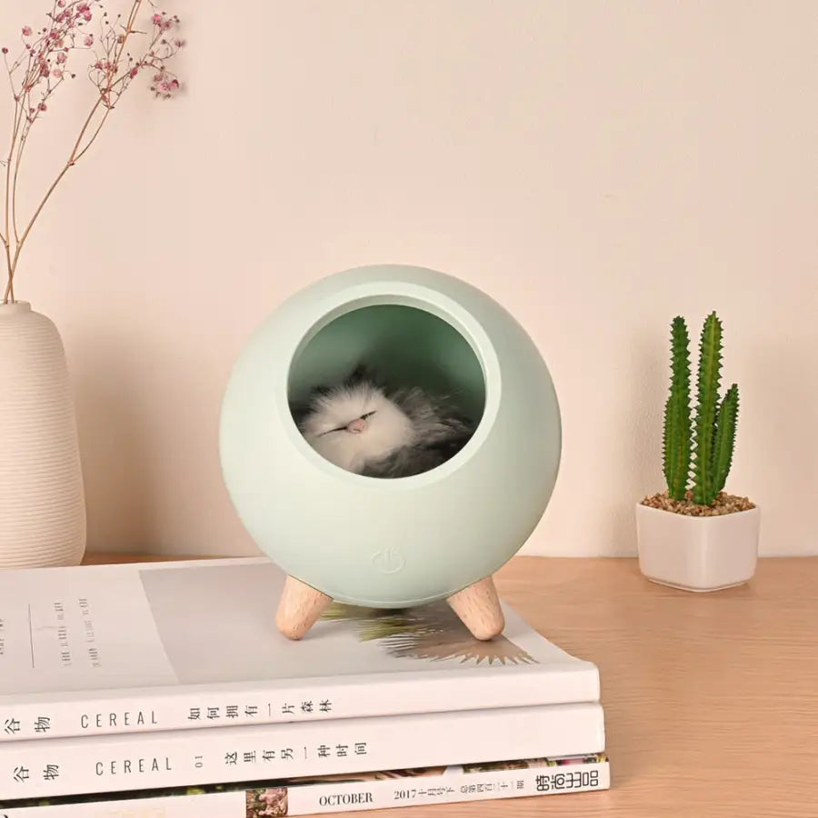 veilleuse rechargeable maison petit chat - kidyhome